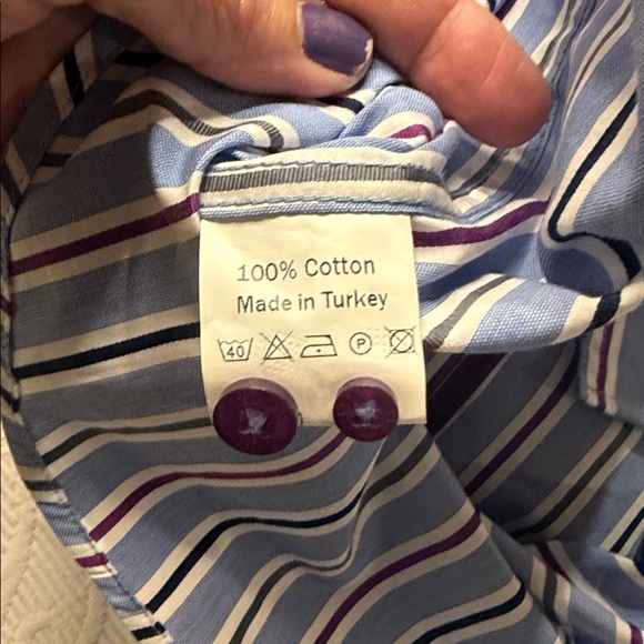 Eight X Premium Men's Blue Striped Shirt. 3XL. Nearly new - Picture 9 of 9